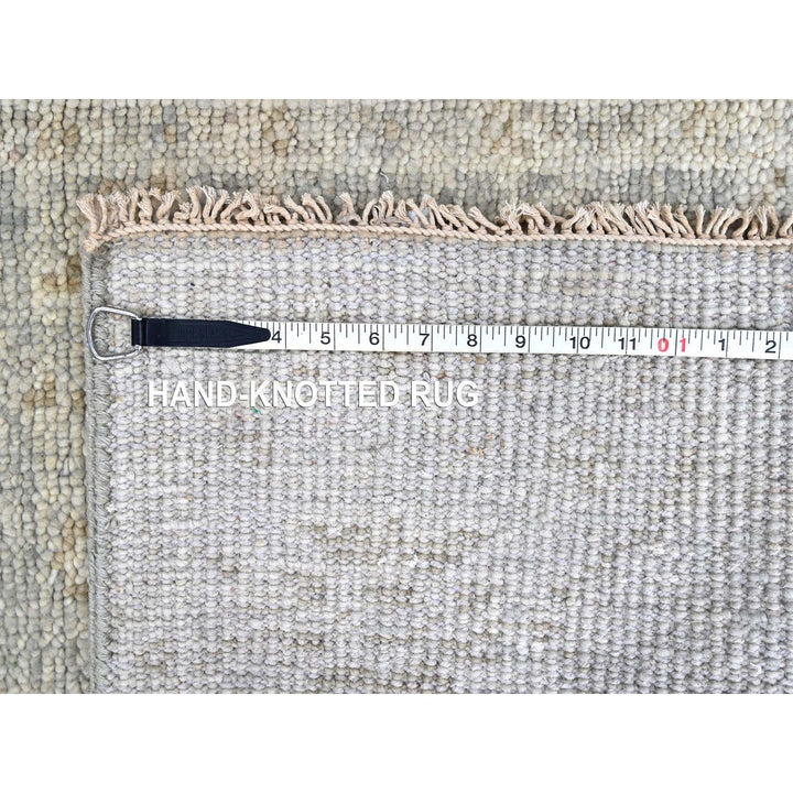 2'6" x 8'5" New Hand Knotted Grey Wool Runner Oriental Rug - MOA10210254