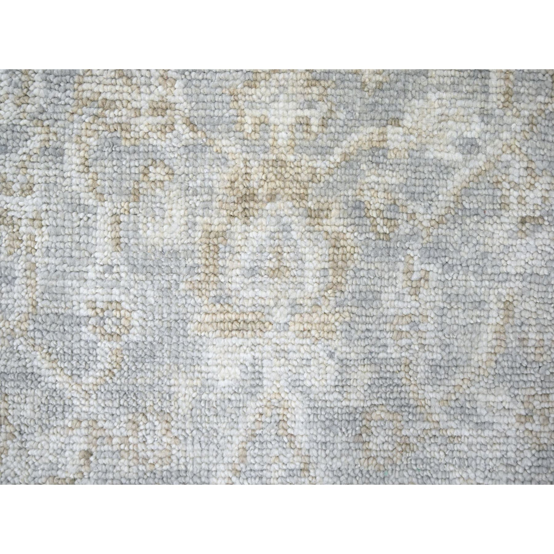 2'6" x 8'5" New Hand Knotted Grey Wool Runner Oriental Rug - MOA10210256