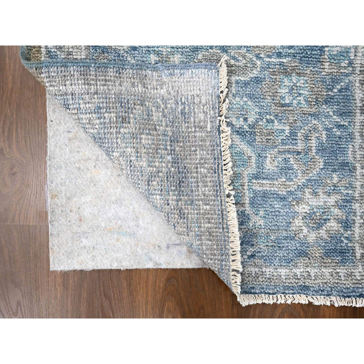 2'6" x 8'5" New Hand Knotted Blue Wool Runner Oriental Rug - MOA10210265
