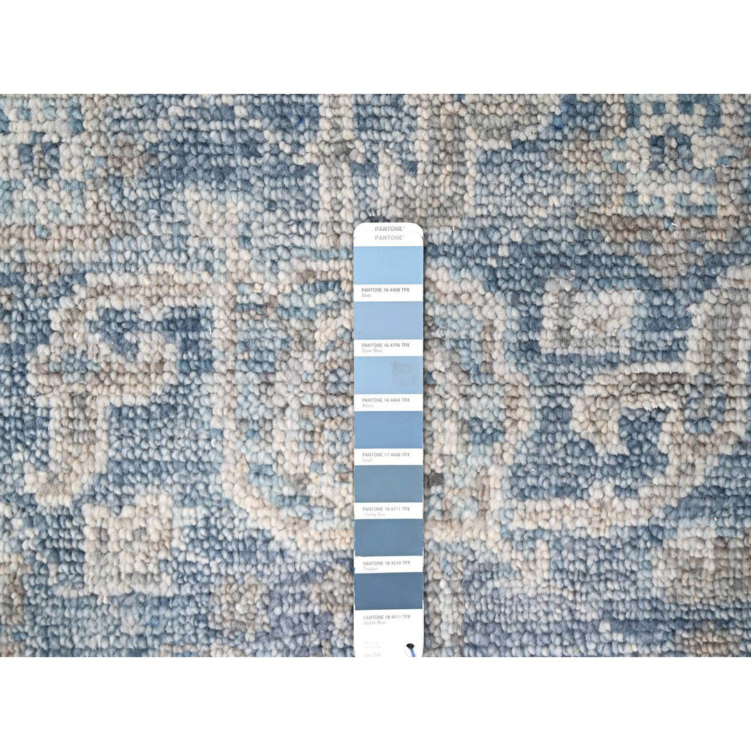 2'6" x 8'5" New Hand Knotted Blue Wool Runner Oriental Rug - MOA10210265