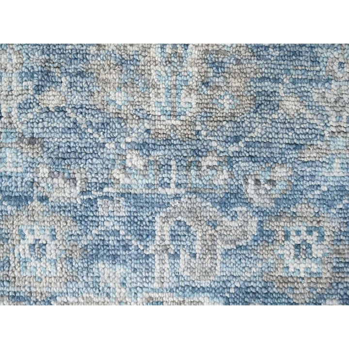 2'6" x 8'5" New Hand Knotted Blue Wool Runner Oriental Rug - MOA10210265