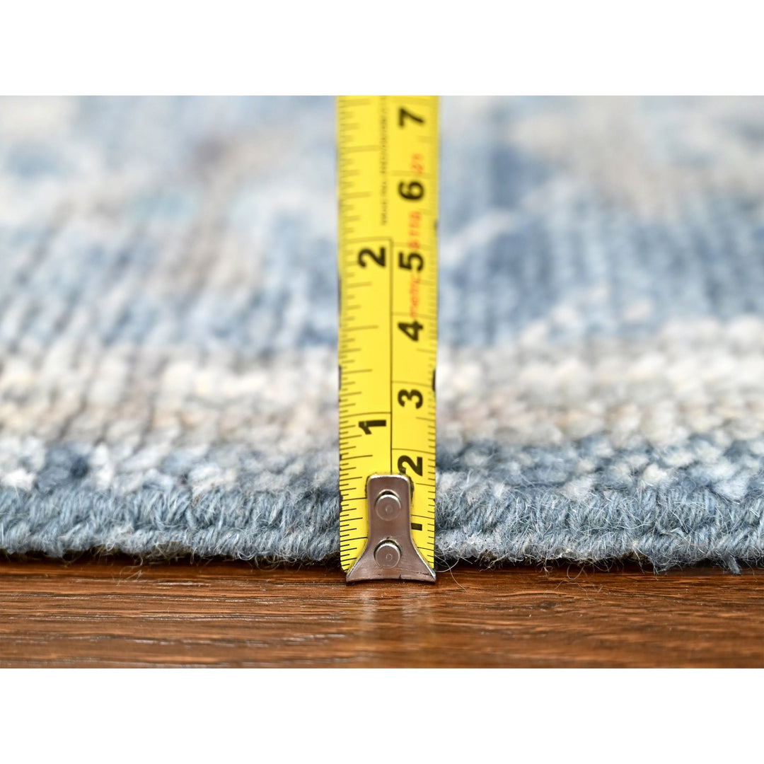 2'6" x 8'5" New Hand Knotted Blue Wool Runner Oriental Rug - MOA10210265