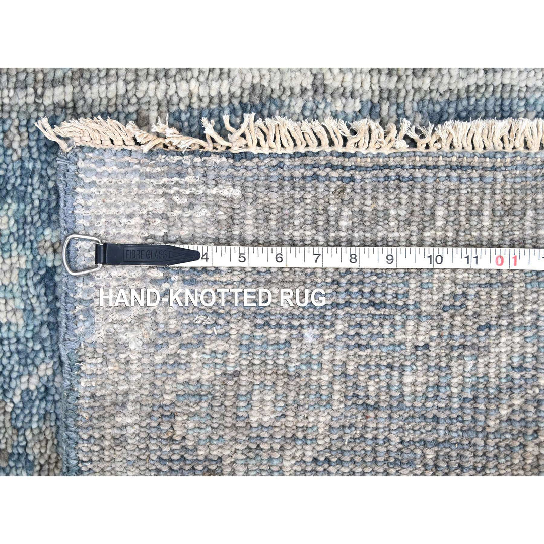 2'6" x 8'5" New Hand Knotted Blue Wool Runner Oriental Rug - MOA10210265