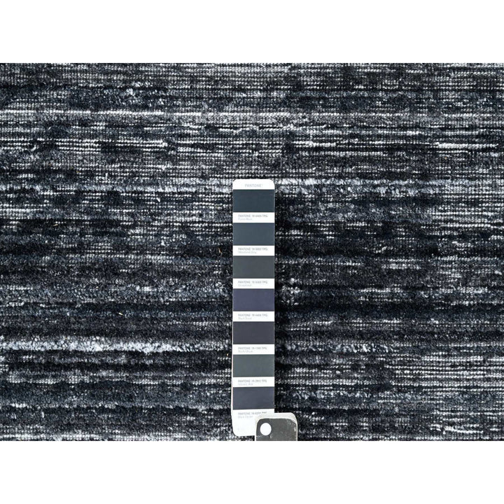 8'3" x 10'0" New Hand Loomed Black Wool & Silk Rectangle Oriental Rug - MOA10210268