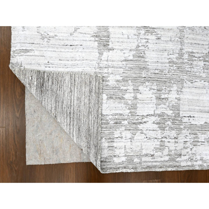 7'11" x 10'0" New Hand Loomed Ivory Wool & Silk Rectangle Oriental Rug - MOA10210270