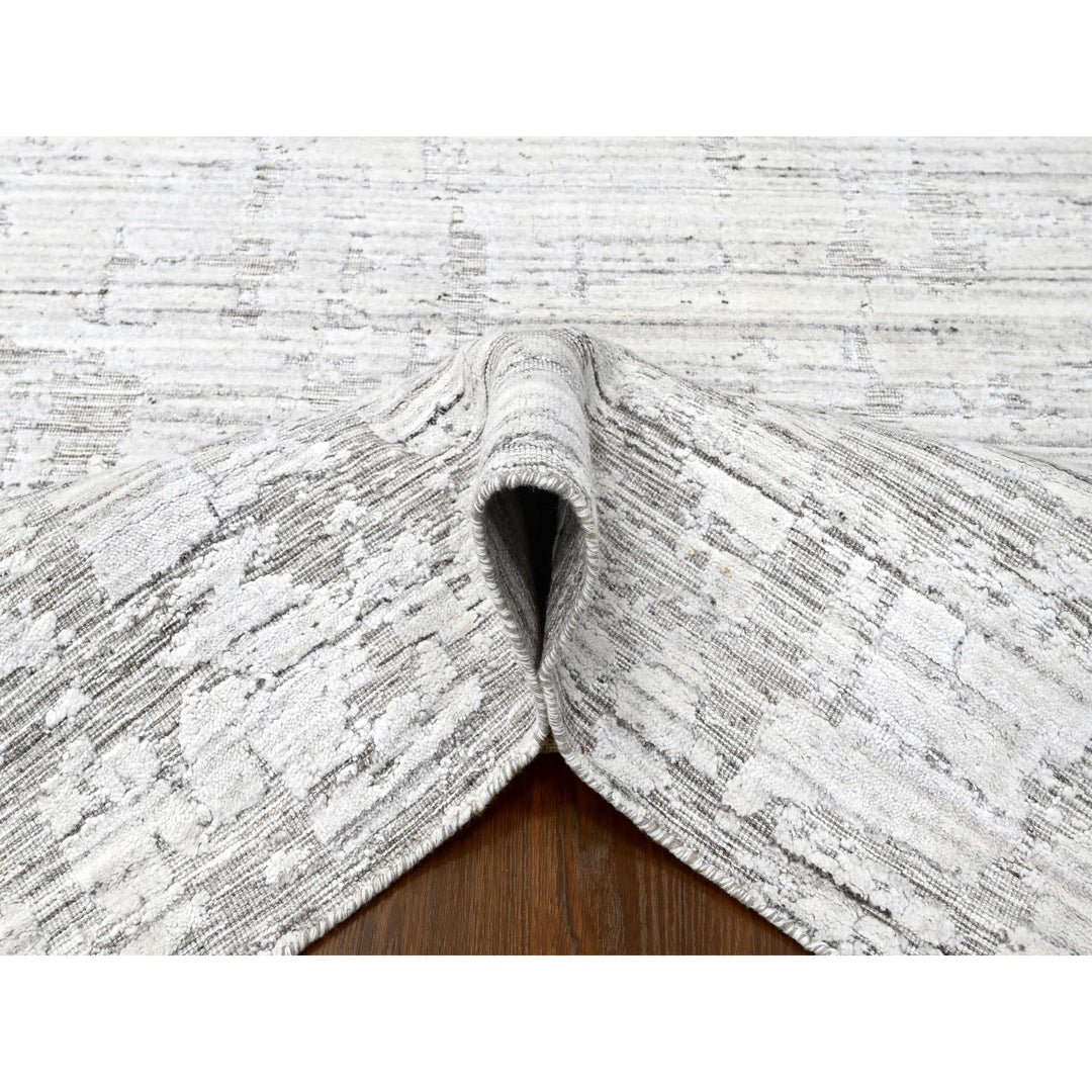 7'11" x 10'0" New Hand Loomed Ivory Wool & Silk Rectangle Oriental Rug - MOA10210270