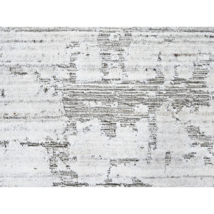 7'11" x 10'0" New Hand Loomed Ivory Wool & Silk Rectangle Oriental Rug - MOA10210270