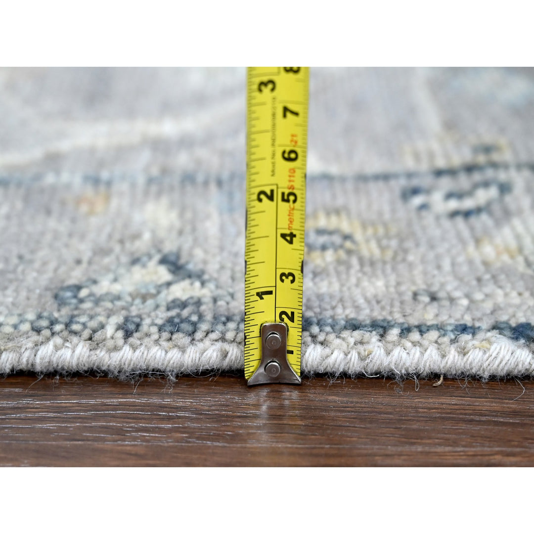 2'5" x 8'5" New Hand Knotted Grey Wool Runner Oriental Rug - MOA10210274