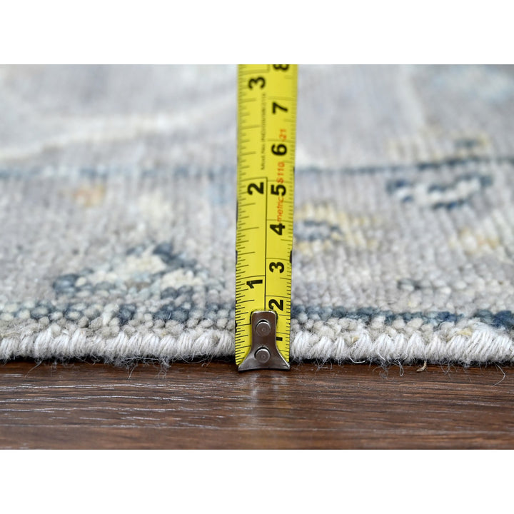 2'5" x 8'5" New Hand Knotted Grey Wool Runner Oriental Rug - MOA10210274