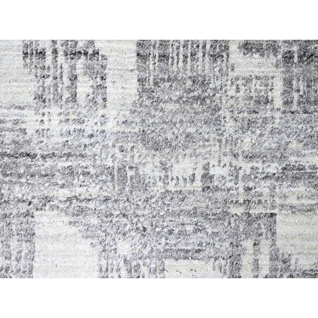 8'0" x 10'0" New Hand Loomed Ivory Wool & Silk Rectangle Oriental Rug - MOA10210280
