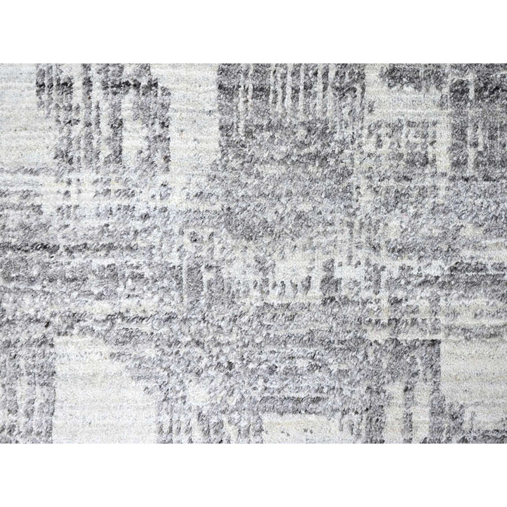 8'0" x 10'0" New Hand Loomed Ivory Wool & Silk Rectangle Oriental Rug - MOA10210280