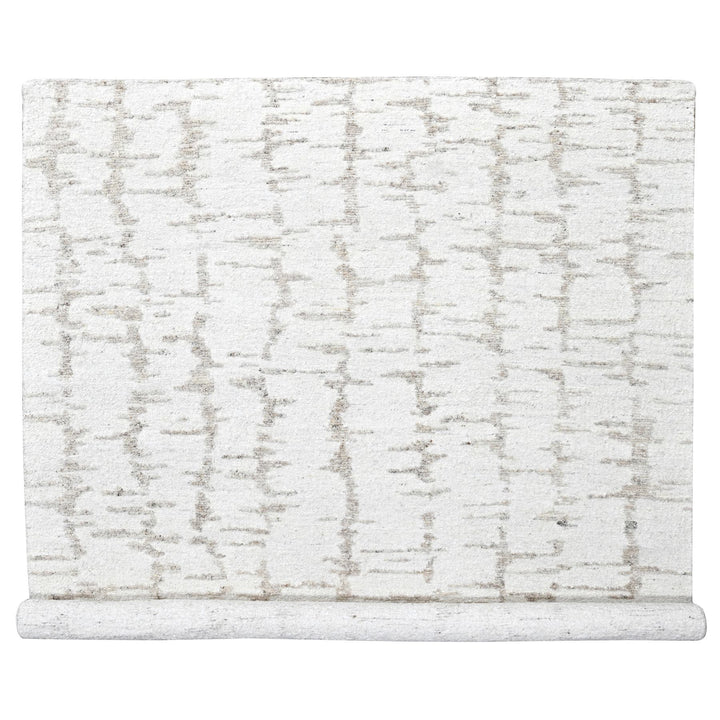9'10" x 13'10" New Hand Knotted Ivory Wool Rectangle Oriental Rug - MOA10210292