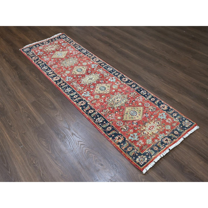 2'7" x 8'2" New Hand Knotted Red Wool Runner Oriental Rug - MOA10210295
