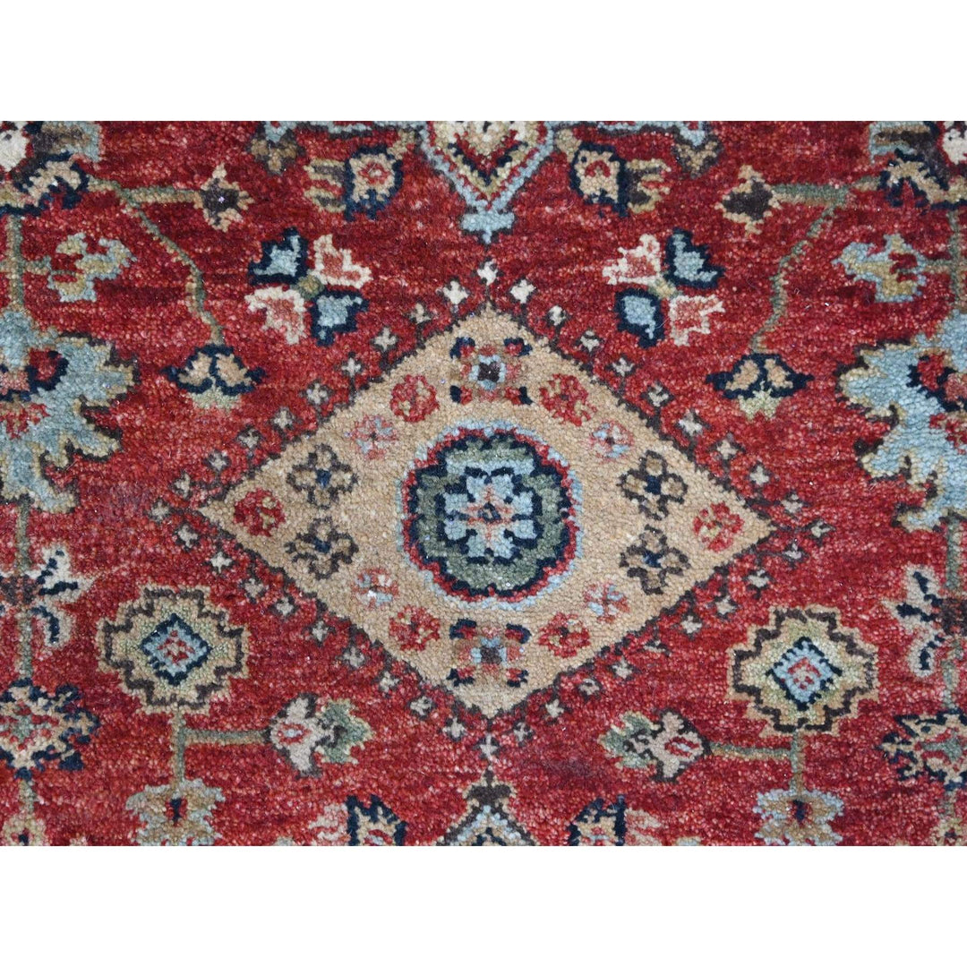 2'9" x 9'10" New Hand Knotted Red Wool Runner Oriental Rug - MOA10210296