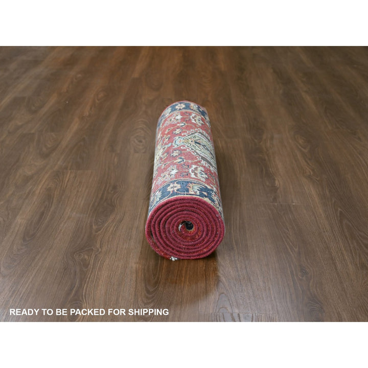 2'9" x 9'10" New Hand Knotted Red Wool Runner Oriental Rug - MOA10210296