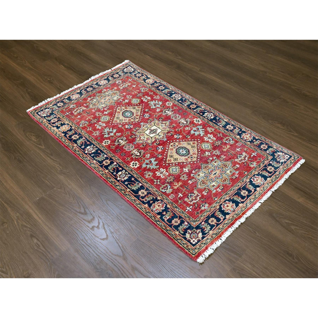 3'0" x 5'0" New Hand Knotted Red Wool Rectangle Oriental Rug - MOA10210297