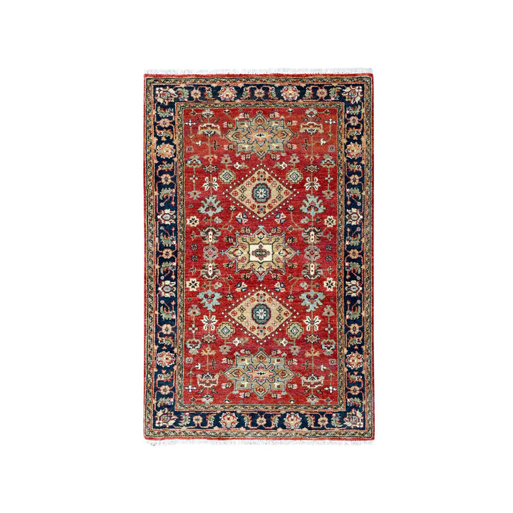 3'0" x 5'0" New Hand Knotted Red Wool Rectangle Oriental Rug - MOA10210298