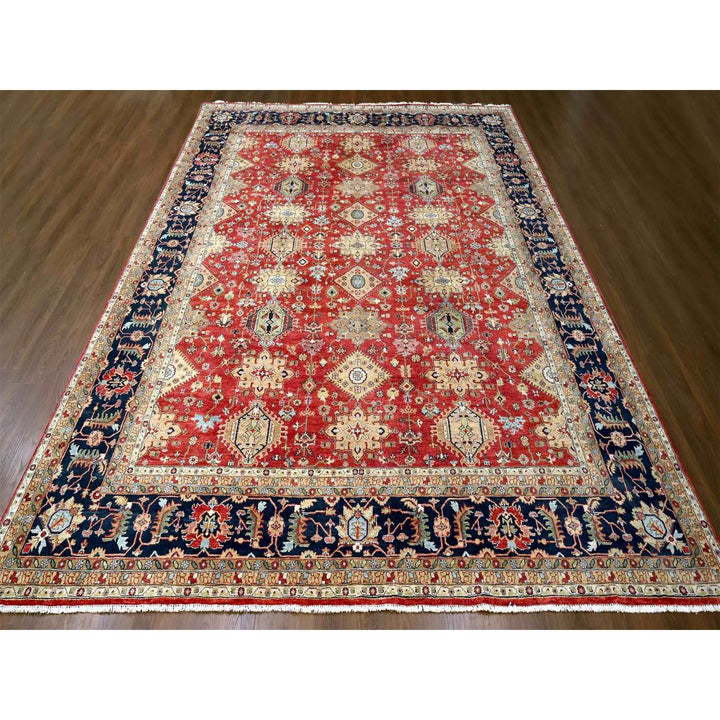 12'0" x 14'11" New Hand Knotted Red Wool Rectangle Oriental Rug - MOA10210299