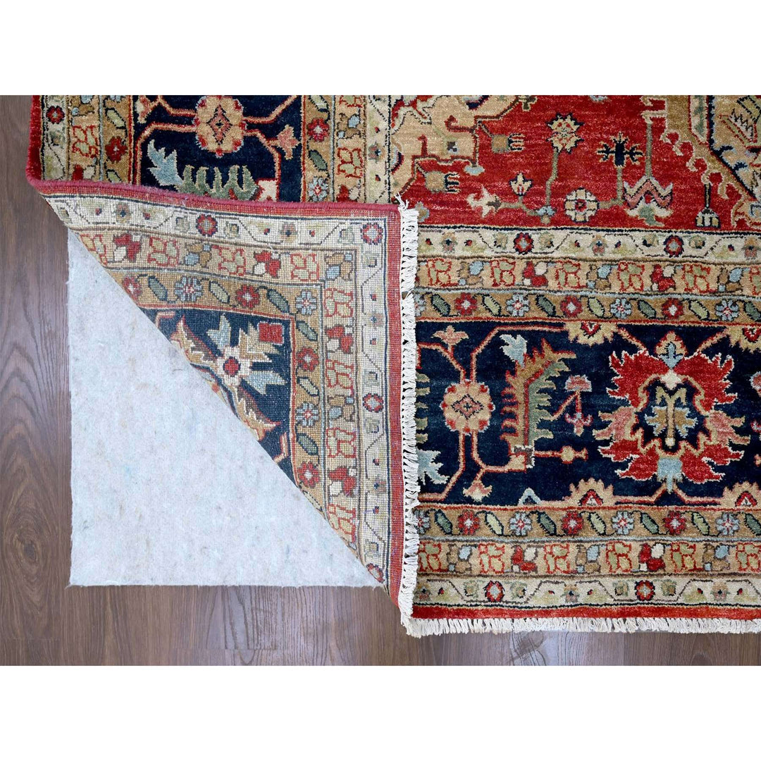 12'0" x 14'11" New Hand Knotted Red Wool Rectangle Oriental Rug - MOA10210299