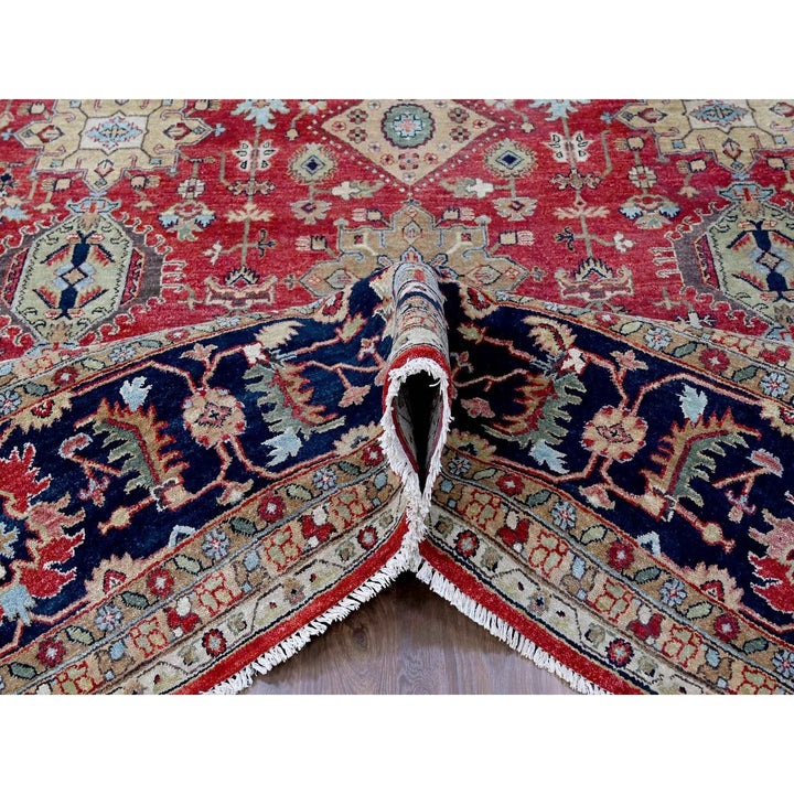 12'0" x 14'11" New Hand Knotted Red Wool Rectangle Oriental Rug - MOA10210299