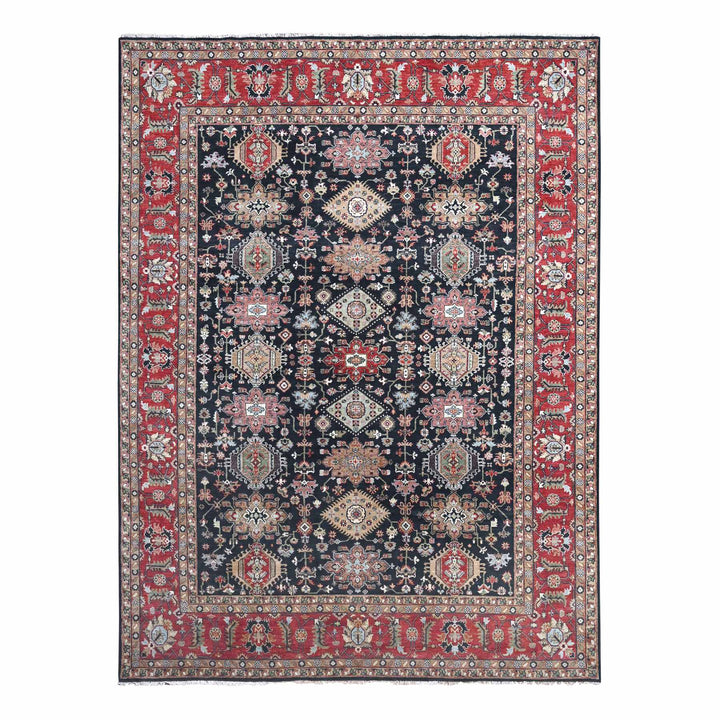 10'1" x 13'10" New Hand Knotted Blue Wool Rectangle Oriental Rug - MOA10210303