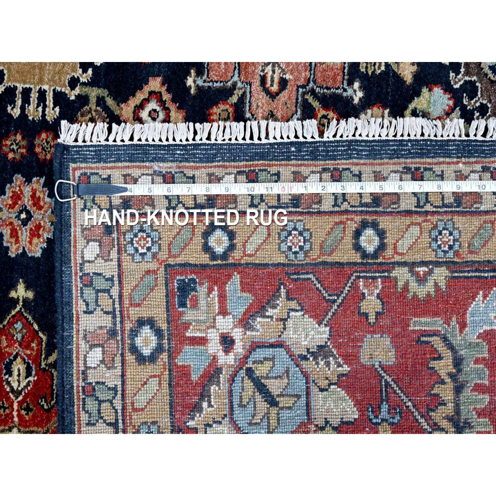10'1" x 13'10" New Hand Knotted Blue Wool Rectangle Oriental Rug - MOA10210303