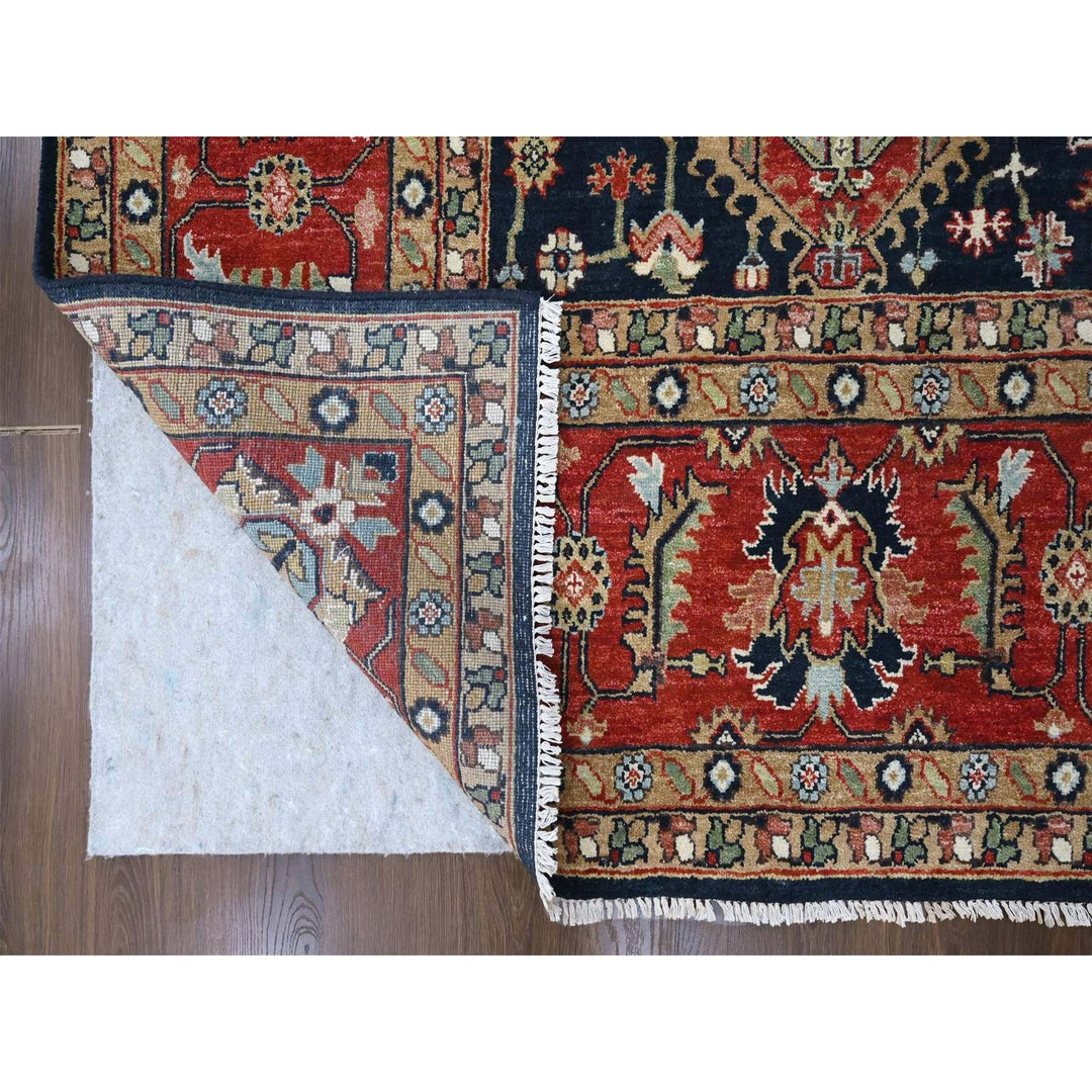 10'1" x 13'10" New Hand Knotted Blue Wool Rectangle Oriental Rug - MOA10210303