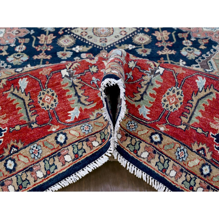 10'1" x 13'10" New Hand Knotted Blue Wool Rectangle Oriental Rug - MOA10210303