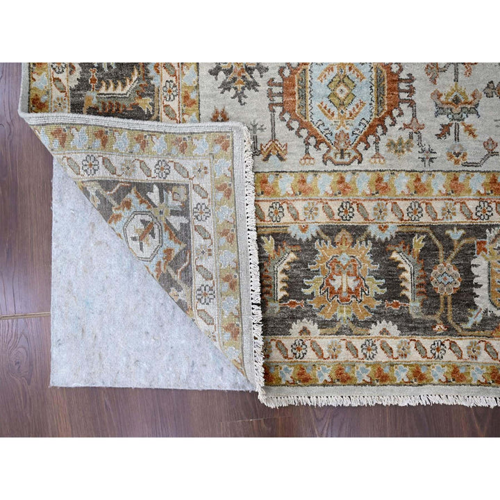9'0" x 11'10" New Hand Knotted Grey Wool Rectangle Oriental Rug - MOA10210304