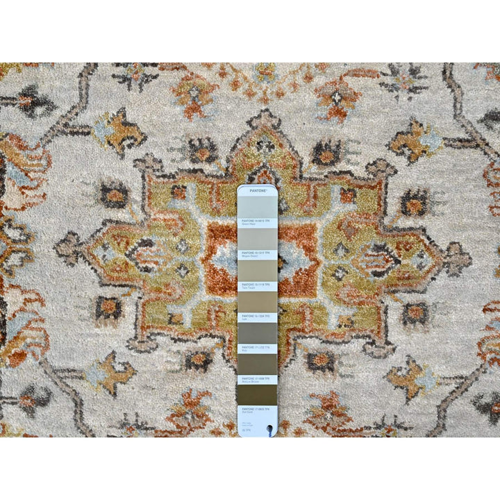 9'0" x 11'10" New Hand Knotted Grey Wool Rectangle Oriental Rug - MOA10210304