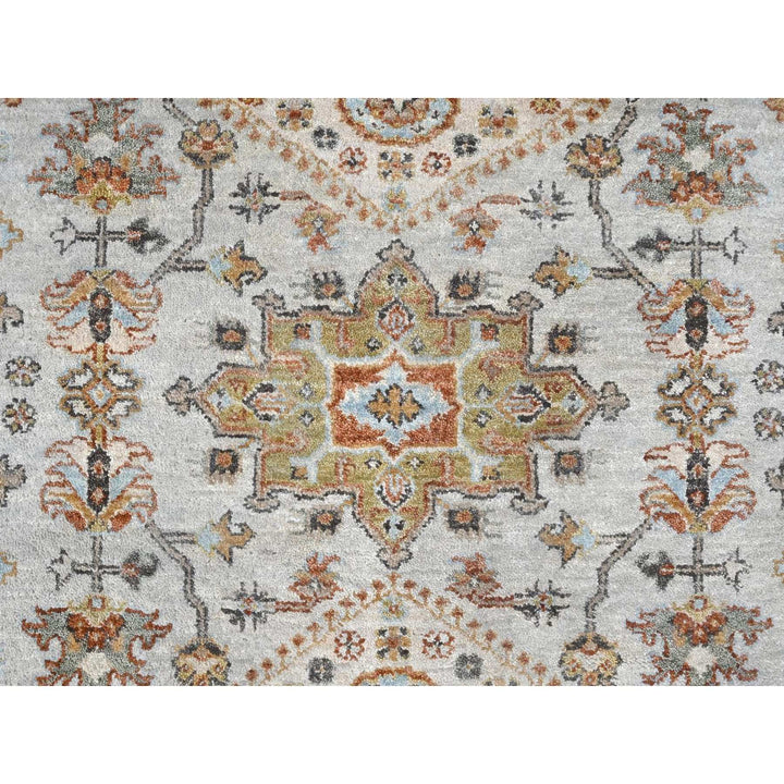 9'0" x 11'10" New Hand Knotted Grey Wool Rectangle Oriental Rug - MOA10210304