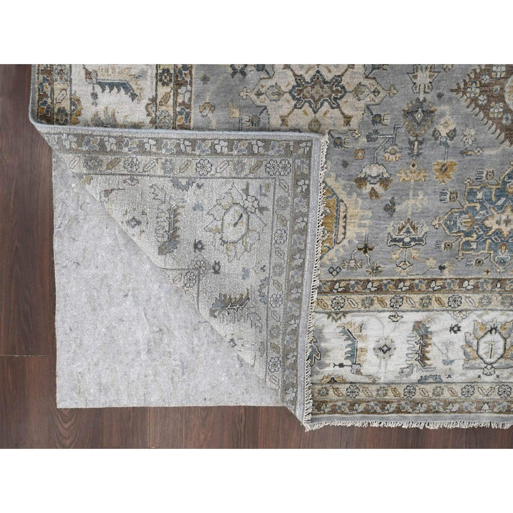 10'1" x 14'2" New Hand Knotted Grey Wool Rectangle Oriental Rug - MOA10210305