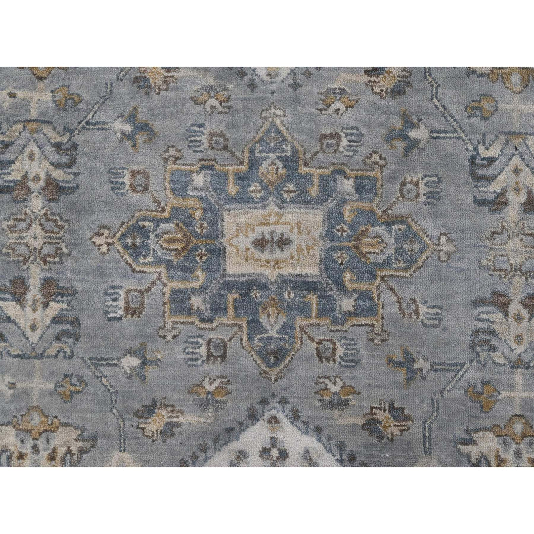 10'1" x 14'2" New Hand Knotted Grey Wool Rectangle Oriental Rug - MOA10210305