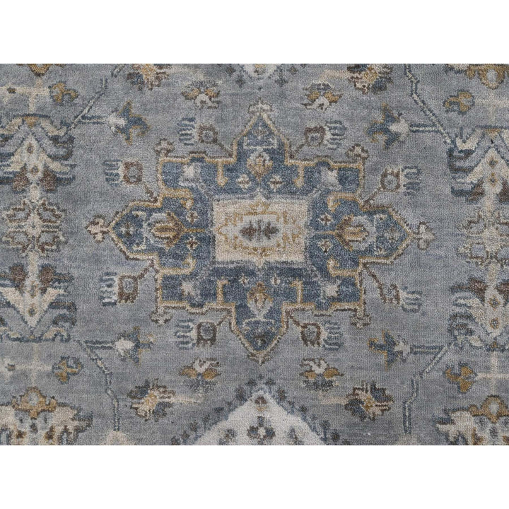 10'1" x 14'2" New Hand Knotted Grey Wool Rectangle Oriental Rug - MOA10210305