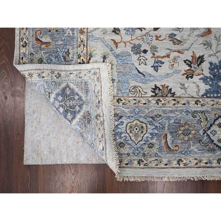 8'0" x 9'10" New Hand Knotted Grey Wool Rectangle Oriental Rug - MOA10210306