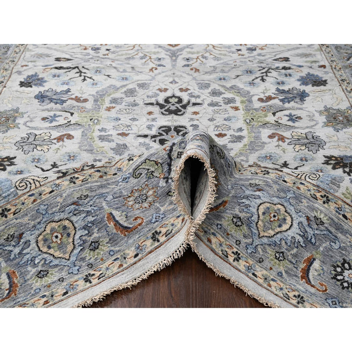 8'0" x 9'10" New Hand Knotted Grey Wool Rectangle Oriental Rug - MOA10210306