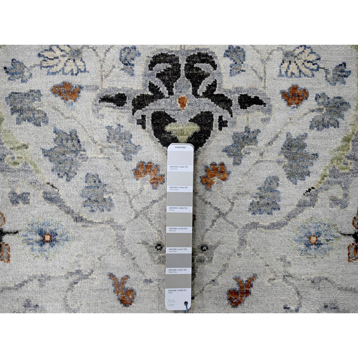 8'0" x 9'10" New Hand Knotted Grey Wool Rectangle Oriental Rug - MOA10210306