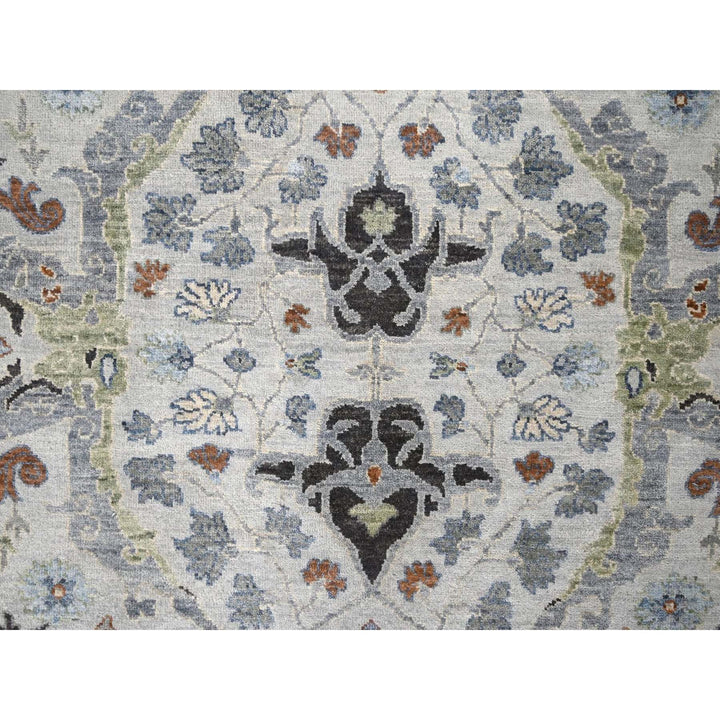 8'0" x 9'10" New Hand Knotted Grey Wool Rectangle Oriental Rug - MOA10210306