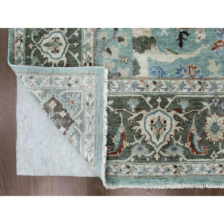 8'11" x 11'9" New Hand Knotted Teal Wool Rectangle Oriental Rug - MOA10210309