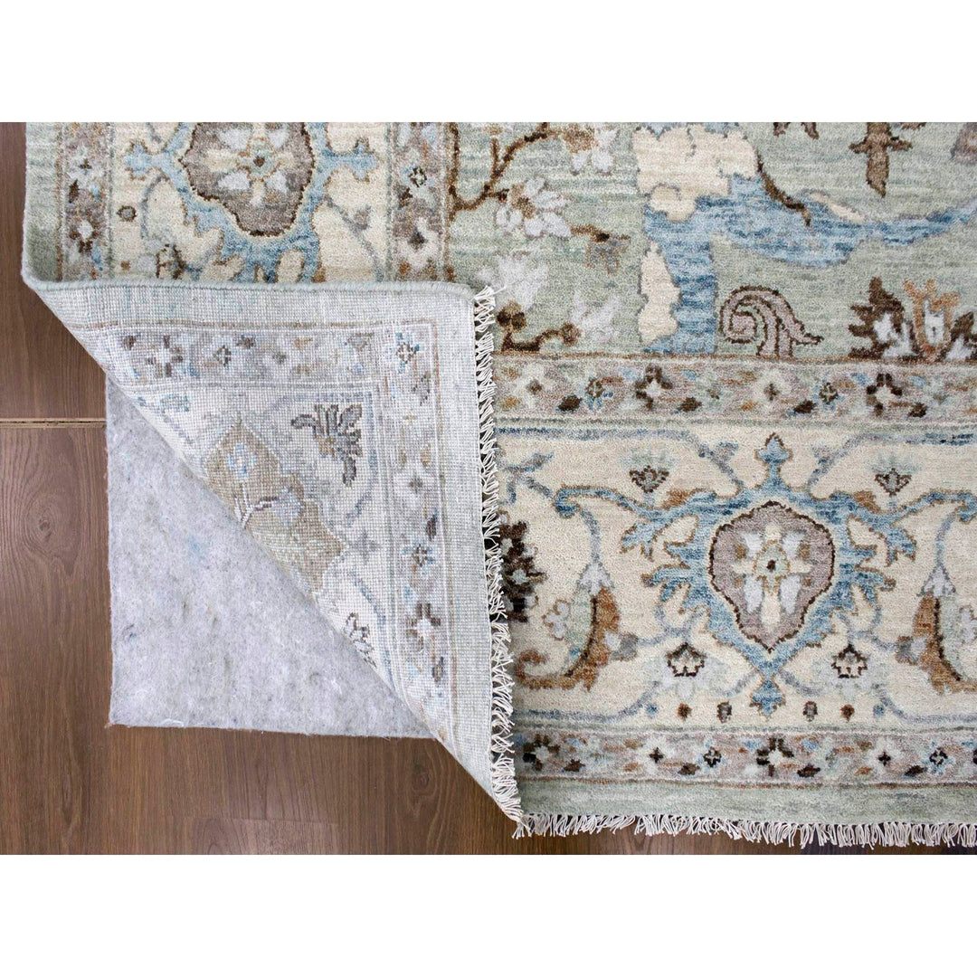 8'10" x 11'9" New Hand Knotted Blue Wool Rectangle Oriental Rug - MOA10210311