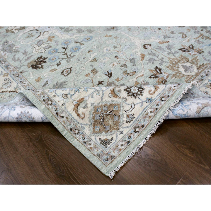 8'10" x 11'9" New Hand Knotted Blue Wool Rectangle Oriental Rug - MOA10210311