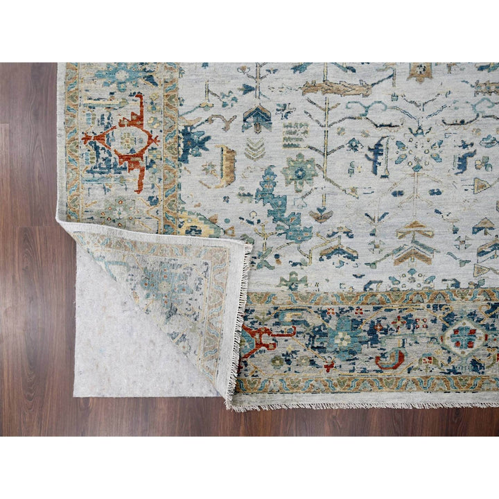 8'10" x 11'10" New Hand Knotted Grey Wool Rectangle Oriental Rug - MOA10210312