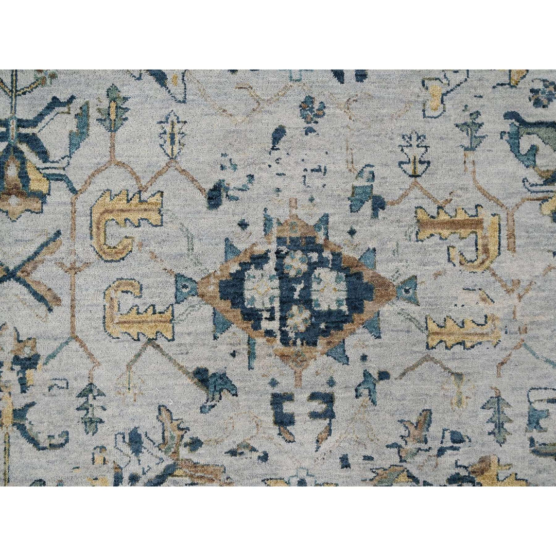 8'10" x 11'10" New Hand Knotted Grey Wool Rectangle Oriental Rug - MOA10210312