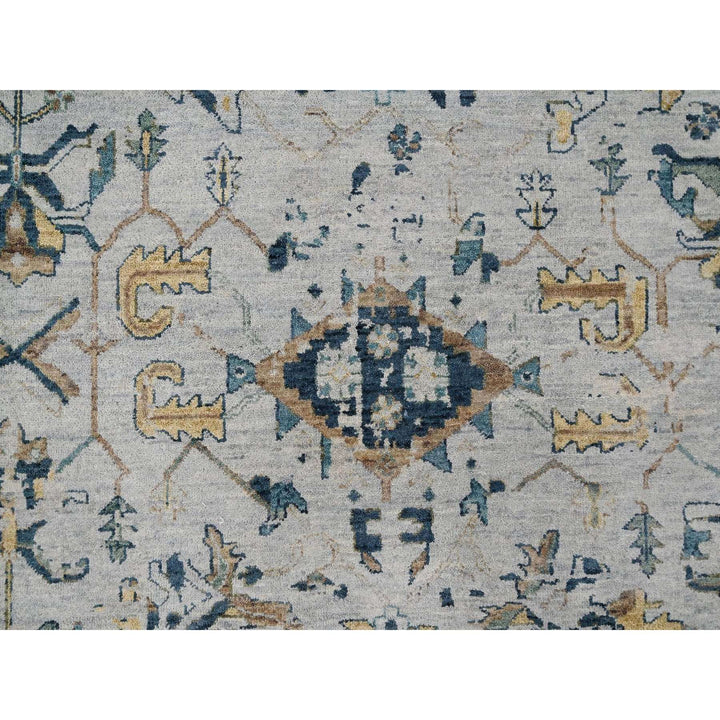 8'10" x 11'10" New Hand Knotted Grey Wool Rectangle Oriental Rug - MOA10210312