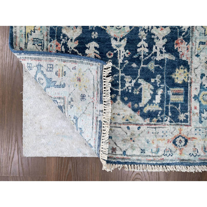 2'7" x 7'11" New Hand Knotted Blue Wool Runner Oriental Rug - MOA10210313