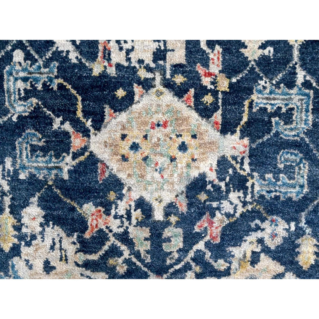 2'7" x 7'11" New Hand Knotted Blue Wool Runner Oriental Rug - MOA10210313