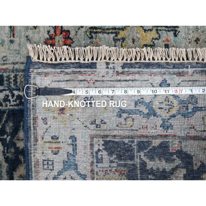 2'7" x 7'11" New Hand Knotted Blue Wool Runner Oriental Rug - MOA10210313