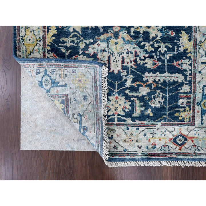 3'2" x 4'10" New Hand Knotted Blue Wool Rectangle Oriental Rug - MOA10210315