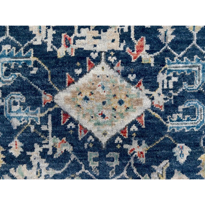 3'2" x 4'10" New Hand Knotted Blue Wool Rectangle Oriental Rug - MOA10210315