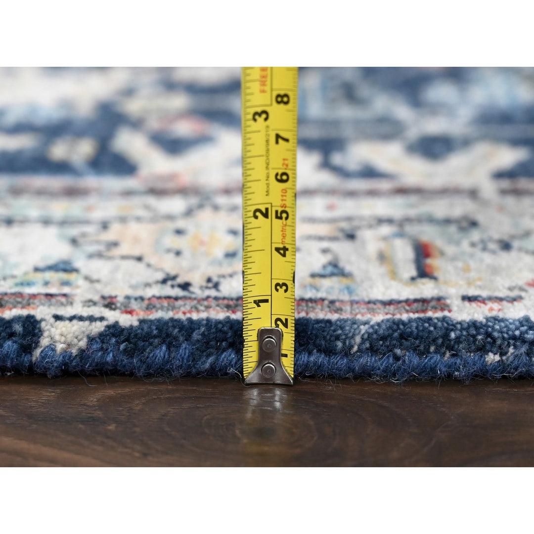 3'2" x 4'10" New Hand Knotted Blue Wool Rectangle Oriental Rug - MOA10210315